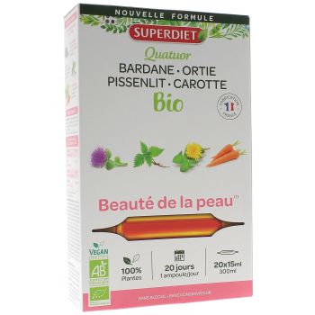 Quatuor bio Super Diet - boite de 20 ampoules de 15 ml