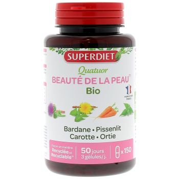 Quatuor beauté de la peau bio Super Diet - boite de 150 gélules