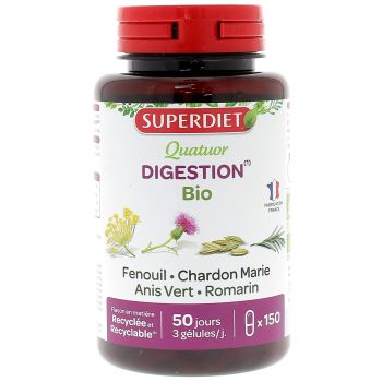 Quatuor digestion bio Super Diet - boite de 150 gélules