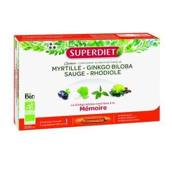 Quatuor Bio Mémoire Super Diet - 20 ampoules de 15 ml