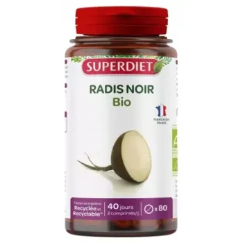 Radis noir bio Super Diet - pot de 80 comprimés