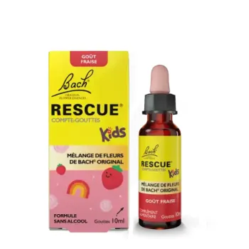 Rescue Kids goût fraise Fleurs de Bach - flacon compte-gouttes de 10ml