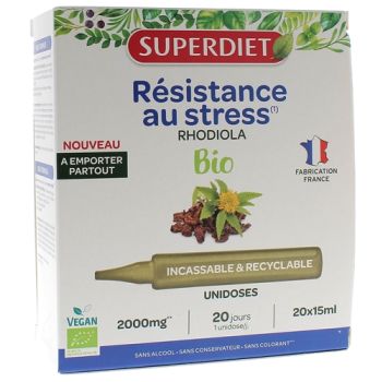 Résistance au stress Superdiet - boîte de 20 unidoses de 15ml