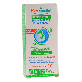 Respiratoire spray nasal sinus express Puressentiel - spray de 15ml