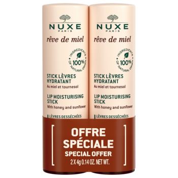 Rêve de miel stick lèvres hydratant Nuxe - lot de 2 sticks de 4g