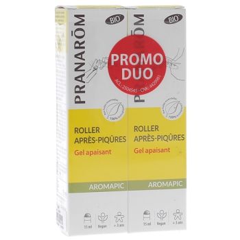 Roller gel apaisant piqûres bio Aromapic Pranarôm - lot de 2 roll-on de 15ml