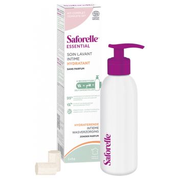 Soin lavant intime hydratant kit de démarrage Saforelle - boîte d'un flacon + 2 bâtonnets