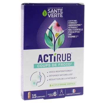 Actirub comprimé coups de froid Santé verte - boîte de 15 comprimés