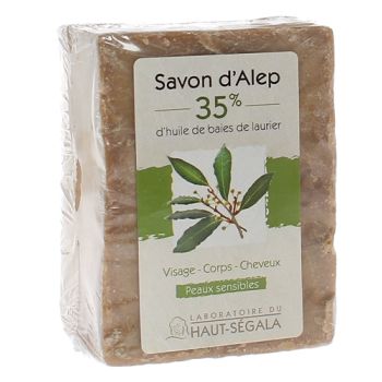 Savon d'Alep 35% baies de laurier Haut-Ségala - pain de 200g