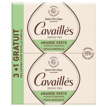 Savon surgras extra-doux amande verte Rogé Cavaillès - 4 pains de 250g