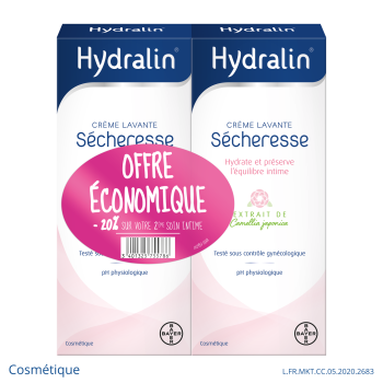 Sécheresse crème lavante Hydralin - lot de 2 tubes de 200 ml