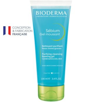 Sébium Gel moussant nettoyant purifiant peaux mixtes/grasses Bioderma - tube de 100 ml