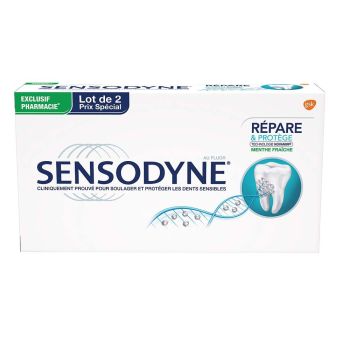 Sensodyne dentifrice répare et protège menthe fraîche - 2 tubes de 75 ml