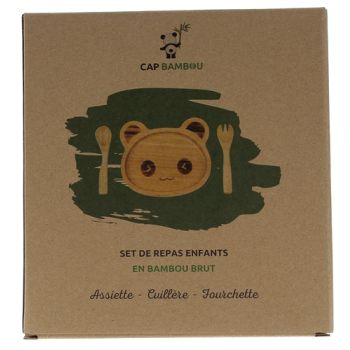 Set repas pour enfant en bambou Cap Bambou - boîte contenant 3 produits