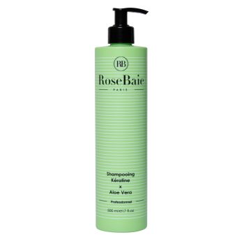 Shampoing à la kératine et à l’aloe vera RoseBaie - flacon-pompe de 500ml