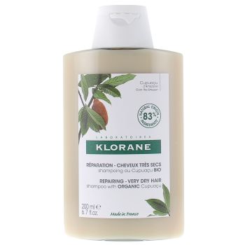 Shampoing au Beurre de Cupuaçu bio réparation cheveux très secs Klorane - flacon de 200ml