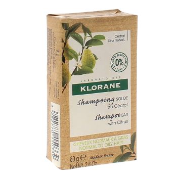 Shampoing solide au cédrat Klorane - pain de 80 g