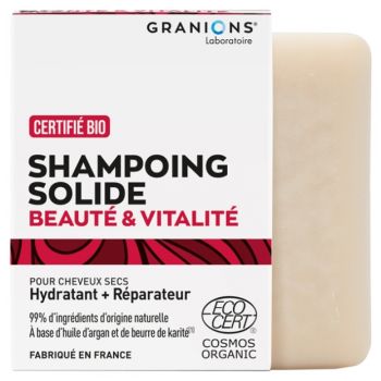 Shampoing solide beauté & vitalité bio Granions - pain de 80 g