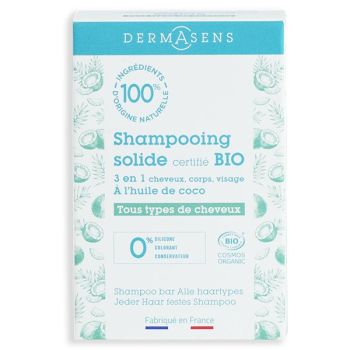 Dermasens Shampoing solide bio Marque Verte - shampoing solide de 60g