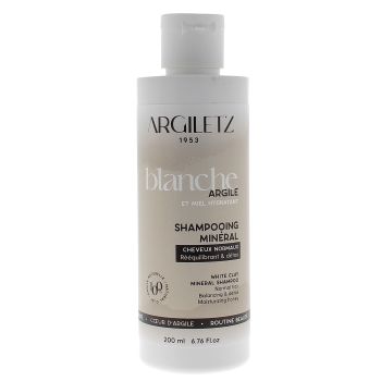 Shampooing minéral Argile blanche bio cheveux normaux Argiletz - flacon de 200 ml