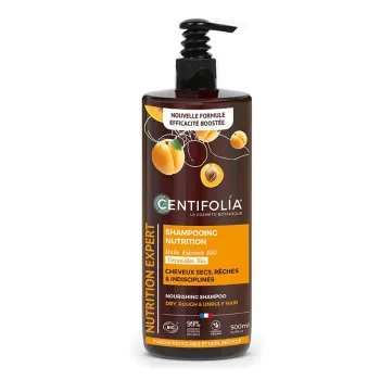 Shampooing nutrition cheveux secs huile d'abricot bio Centifolia - flacon-pompe de 500ml