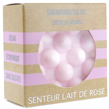 Shampooing Solide Cheveux Abîmés Senteur Lait Rose Valdispharm - pain solide de 55 g