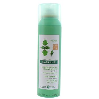 Shampooing sec à l'Ortie Séboréducteur cheveux gras bruns Klorane - spray de 150 ml