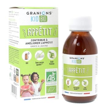 Sirop Appétit kid bio goût poire Granions - flacon de 125ml