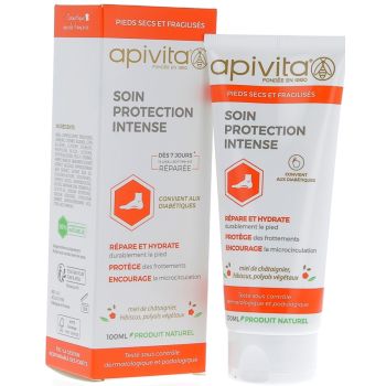 Soin protection intense pieds secs et fragilisés Apivita - Tube de 100 ml