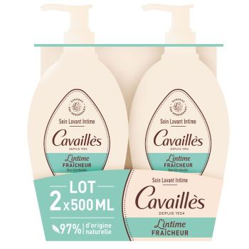 Soin toilette intime fraîcheur Rogé Cavaillès - lot de 2 flacons-pompe de 500 ml