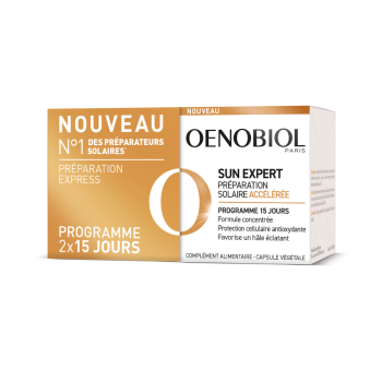 Sun expert Préparation solaire accélérée Oenobiol - lot de 2 boîtes de 15 capsules