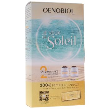 Solaire intensif préparateur peau normale Oenobiol - lot collector de 2 pots de 30 capsules