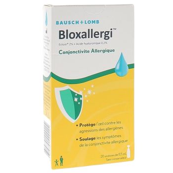 Solution ophtalmique conjonctivite allergique bloxallergi Bausch lomb - 20 unidoses