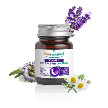 Sommeil Triple action Puressentiel - pot de 15 comprimés