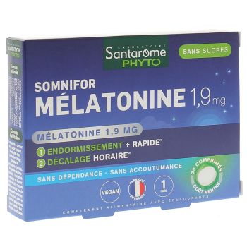 Somnifor Mélatonine 1,9 mg Santarôme - boîte de 30 comprimés