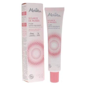 Source de Roses Fluide hydra-repulpant bio Melvita - tube de 40 ml