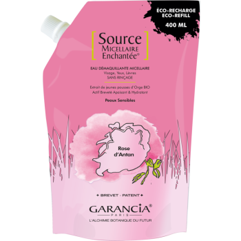 Source Micellaire Enchantée eau démaquillante rose d'antan Garancia - eco-recharge de 400 ml