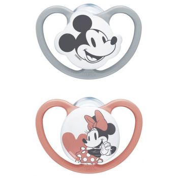 Space Sucette silicone Mickey 18-36 mois NUK - lot de 2 sucettes