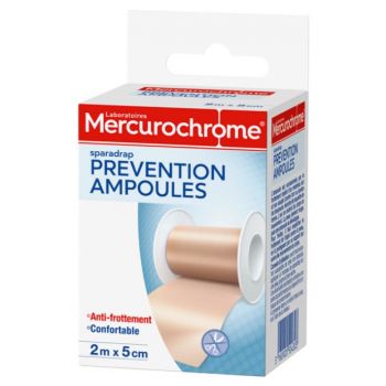 Sparadrap prévention ampoules Mercurochrome - 1 bande de 2m x 5cm