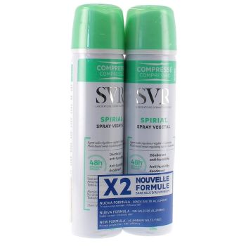 Spirial spray végétal déodorant anti-humidité 48h SVR - lot de 2 sprays de 75 ml