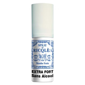 Spray buccal menthe forte sans alcool Ricqles - flacon de 15ml