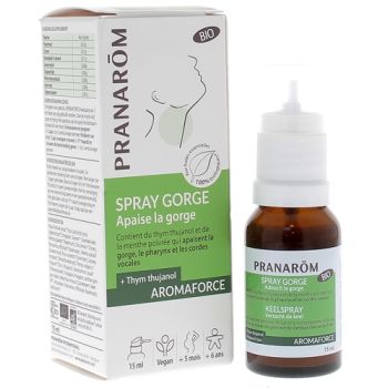 Spray gorge apaisant bio Pranarôm - spray de 5 ml