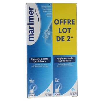 Spray hygiène nasale quotidienne eau de mer 9% Marimer - lot de 2x100ml