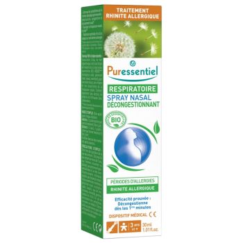 Spray nasal décongestionnant aux huiles essentielles BIO Puressentiel - spray de 30 ml