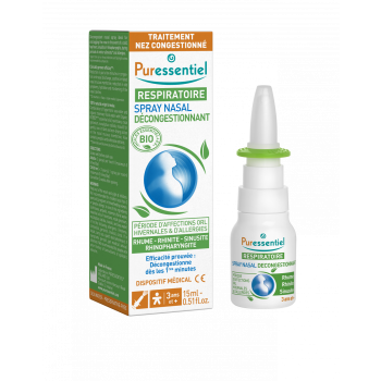 Spray nasal décongestionnant aux huiles essentielles bio Puressentiel - spray de 15 ml