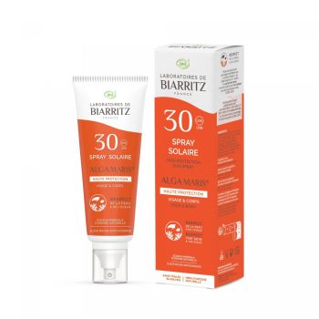 Spray solaire Algaùaris haute protection spf 30 Laboratoires de Biarritz - tube de 100 ml