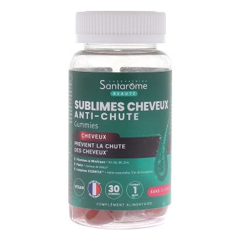 Sublimes cheveux anti-chute Santarome - pot de 30 gummies