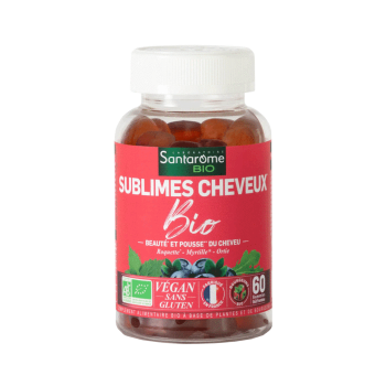 Sublimes cheveux bio Santarome - boîte de 60 gummies