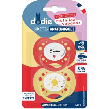 Sucettes anatomiques collection Mathilde Cabanas +18 mois Dodie - lot de 2 sucettes