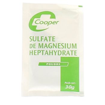 Sulfate de magnésium heptahydrate en poudre Cooper - sachet de 30 g